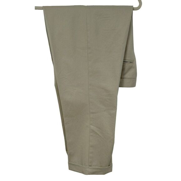 Lands End Mens Traditional Fit Cuffed Pants 36 X 29 Khaki Tan 100% Cotton - Picture 6 of 8